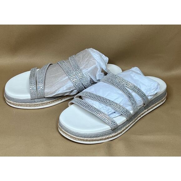 Vince Camuto Cloudy Grey Rallsan Strappy Slide Sandals 6 W - Picture 1 of 4